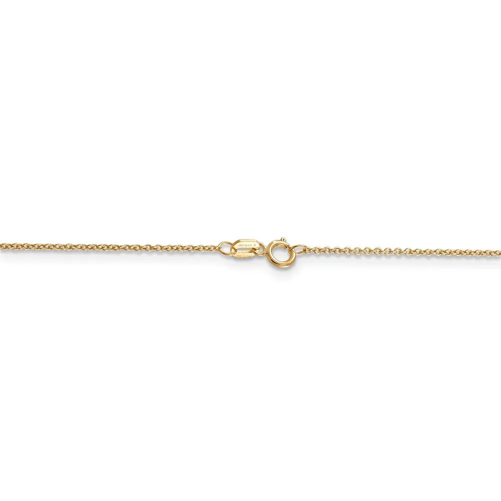 14k Yellow Gold 3D Beach Pail with Shovel Necklace