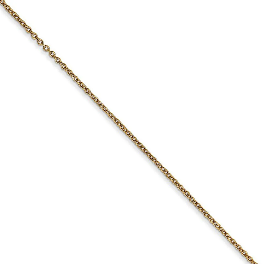 14k Yellow Gold Small Polished 2D Alligator Necklace