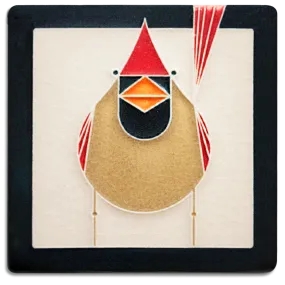 4x4 Female Cardinal Tile (Charley Harper) by Motawi Tileworks