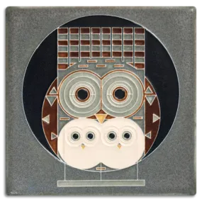 6x6 Family Owlbum Tile (Charley Harper) by Motawi Tileworks