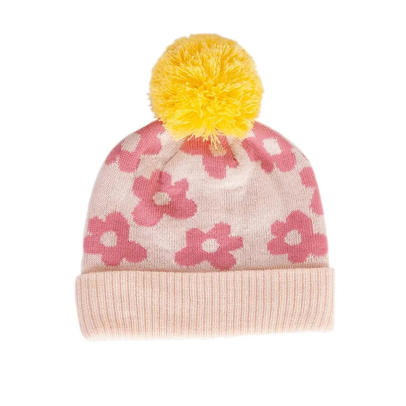 Acorn Merino Beanie - Flower Power Pink