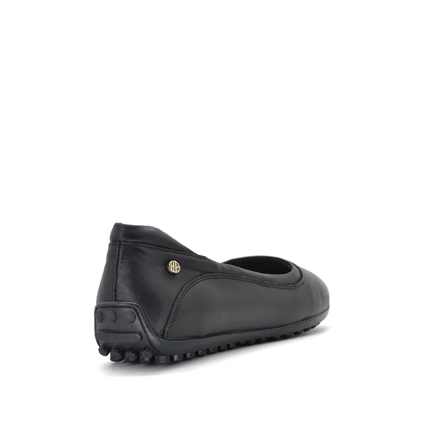 Atasha Slip On Women's Shoes - Black Leather