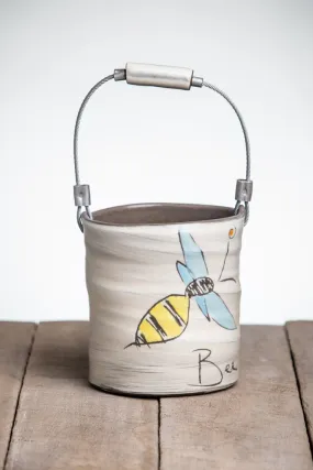 Bee the Change Hand Painted Ceramic Small Bucket