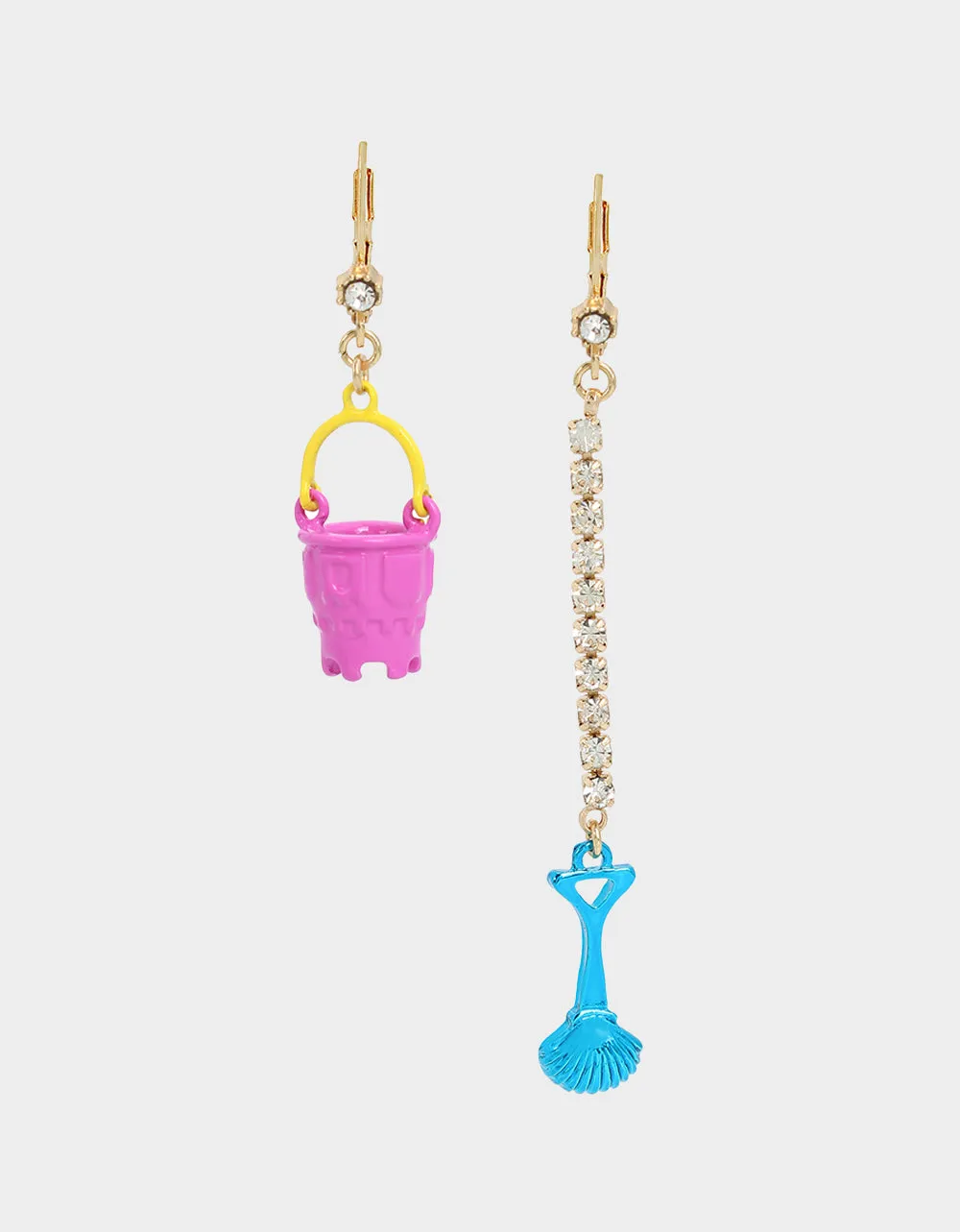 BETSEYS POOL PARTY MISMATCH BEACH BUCKET EARRINGS MULTI