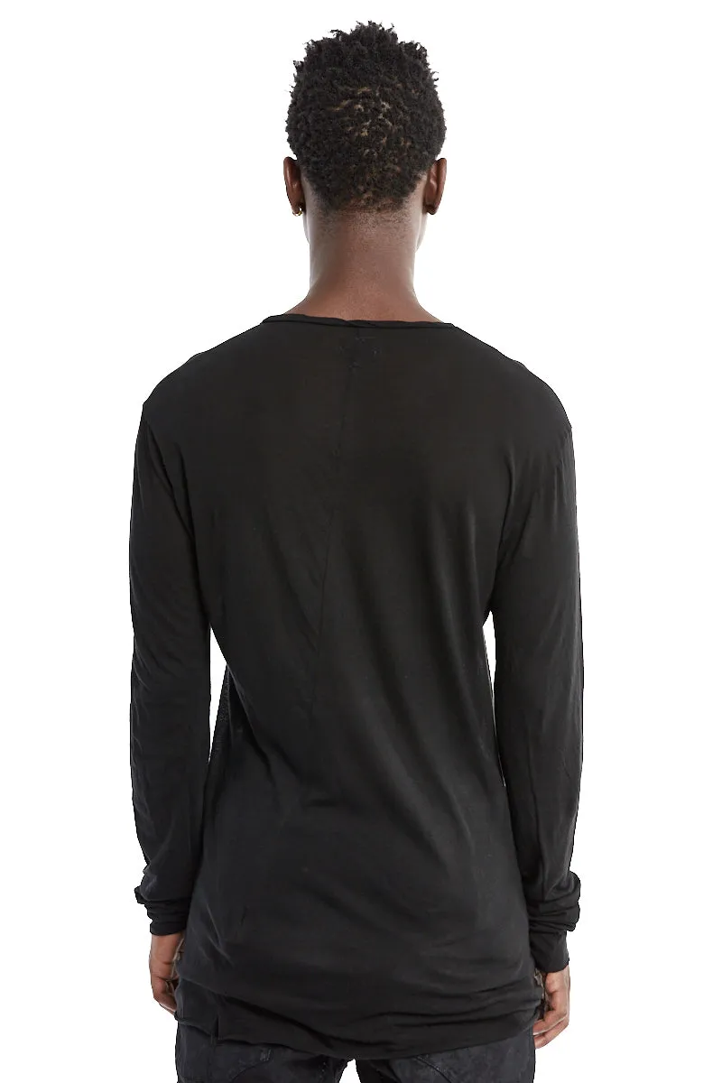 BLACK LIGHTWEIGHT LONG SLEEVES TOP