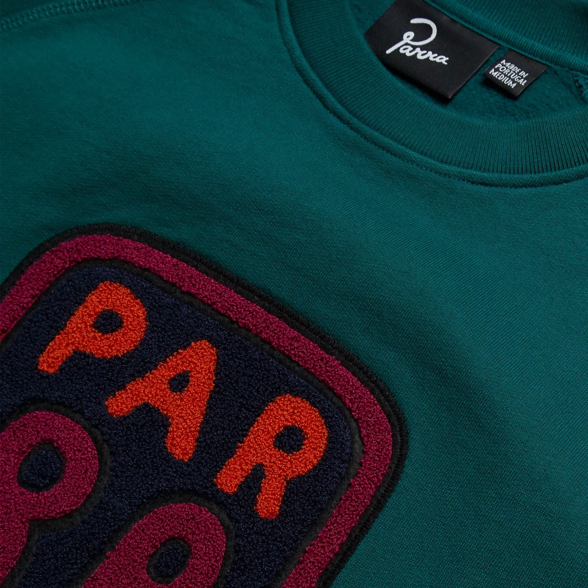 By Parra Fast Food Logo Crew Neck Sweatshirt Deep Sea Green 50126