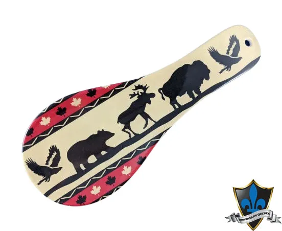 Canadian Wild Life beige and red  Spoon Rest