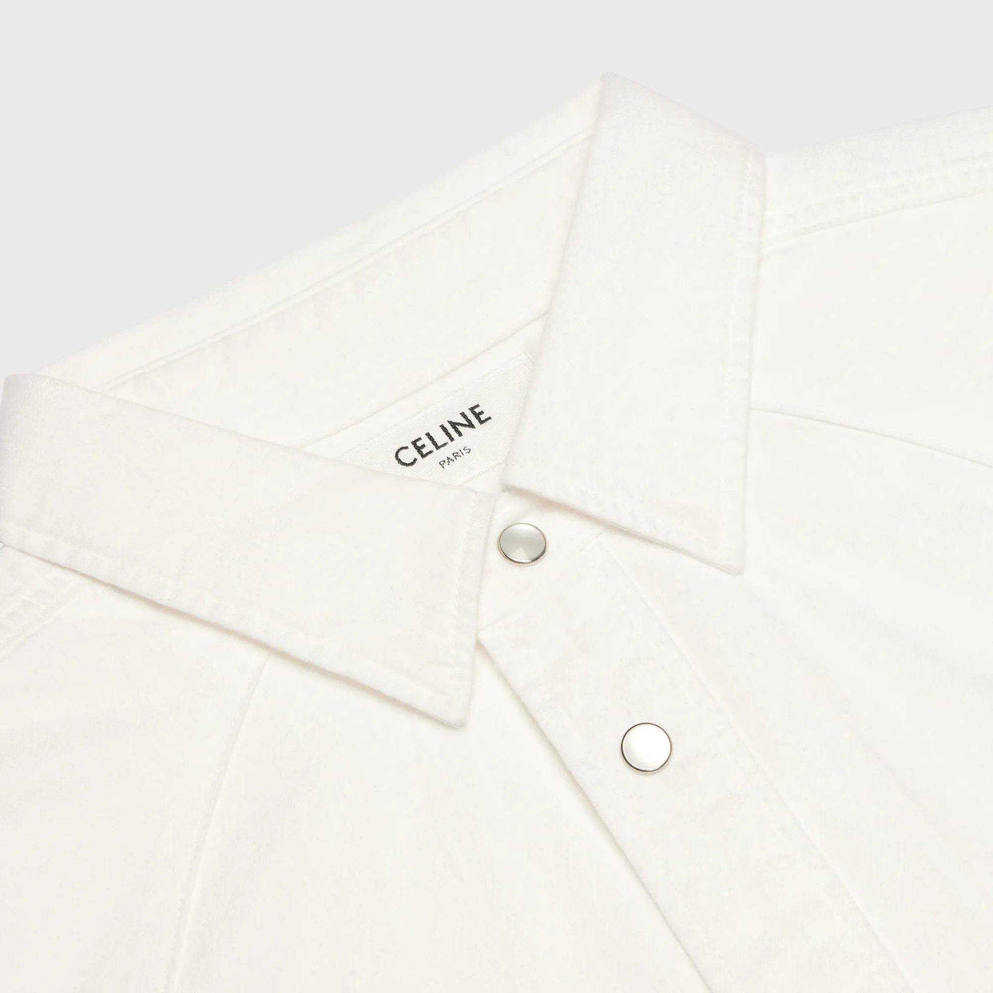 CELINE  |WESTERN SHIRT IN OPTIC WHITE WASH DENIM 2T224806S.01OQ