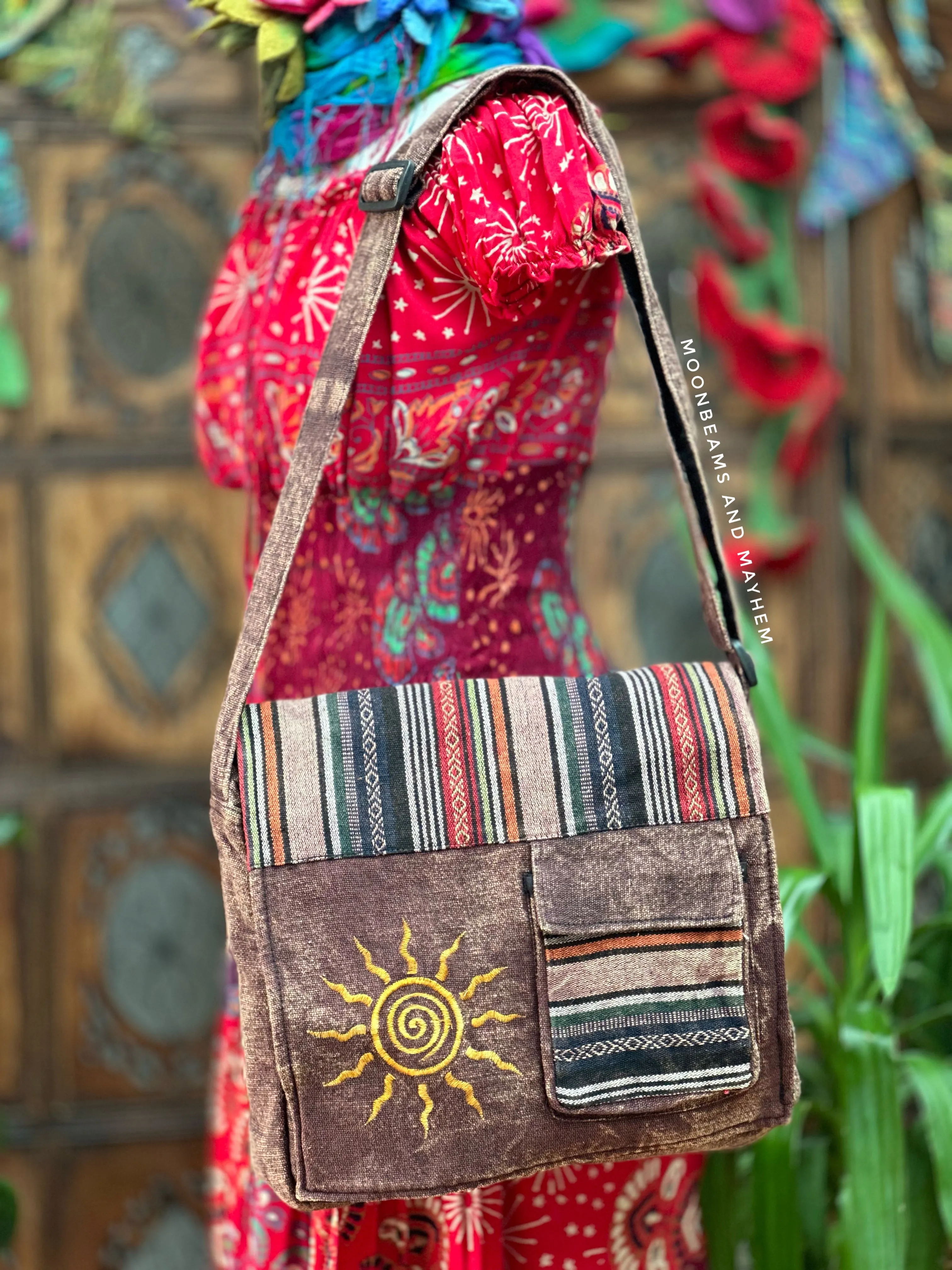 CHESTNUT BROWN SUN SATCHEL BAG