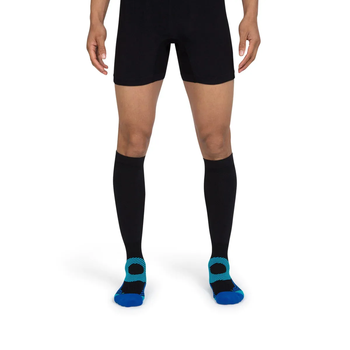 Compression Running Socks - Black/Cyan