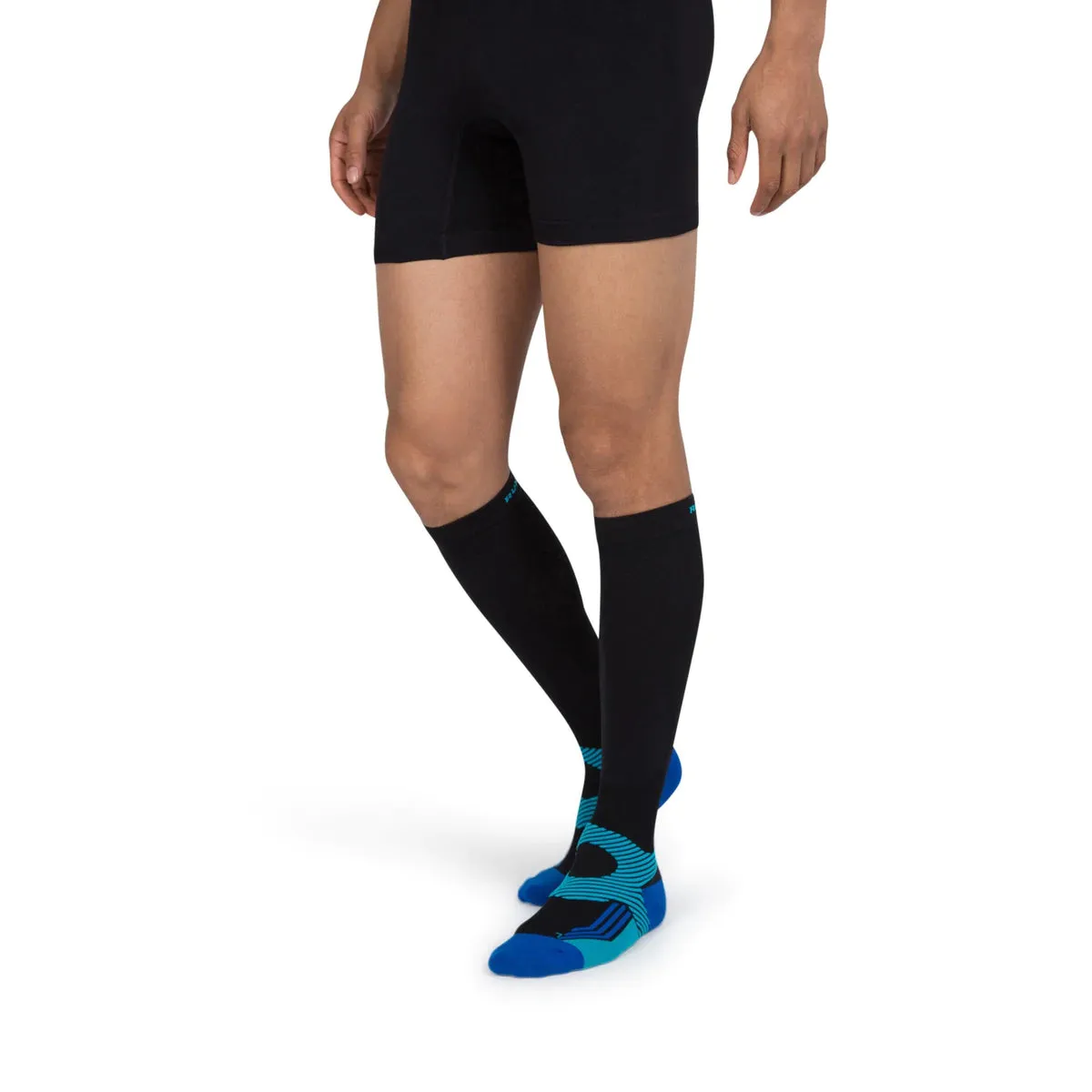 Compression Running Socks - Black/Cyan