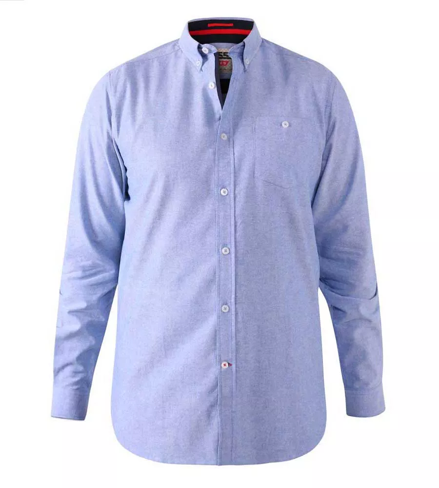 D555 Big Mens Sky Blue Oxford Shirt With Long Sleeves (COLCHESTER 2)