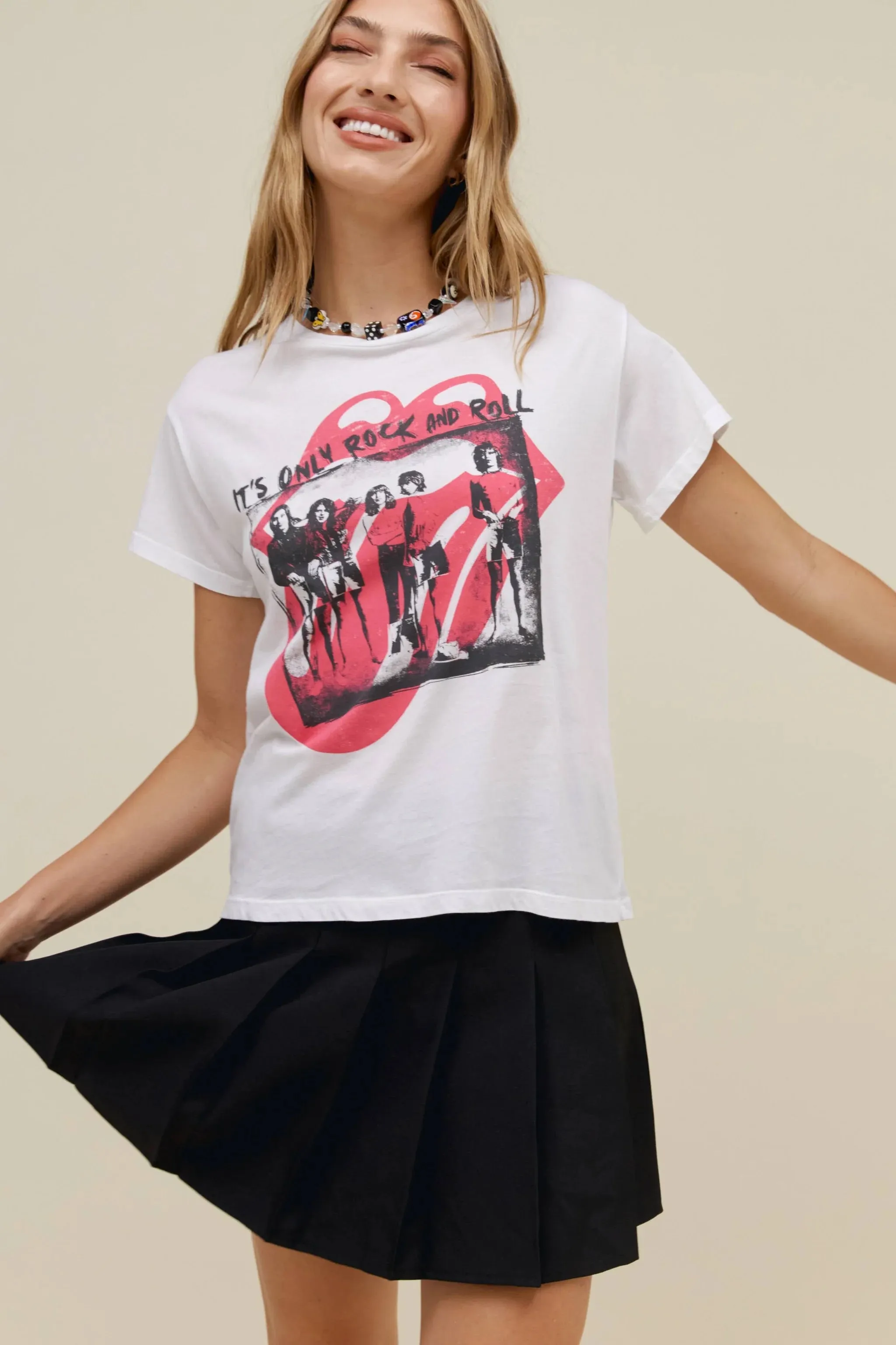 Daydreamer - Rolling Stones It’s Only Rock N Roll Solo Tee - Bleach White