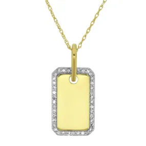 Diamond Dog Tag Pendant