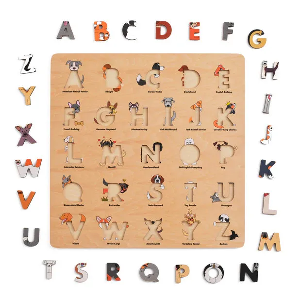 Dog Wooden Alphabet Puzzle