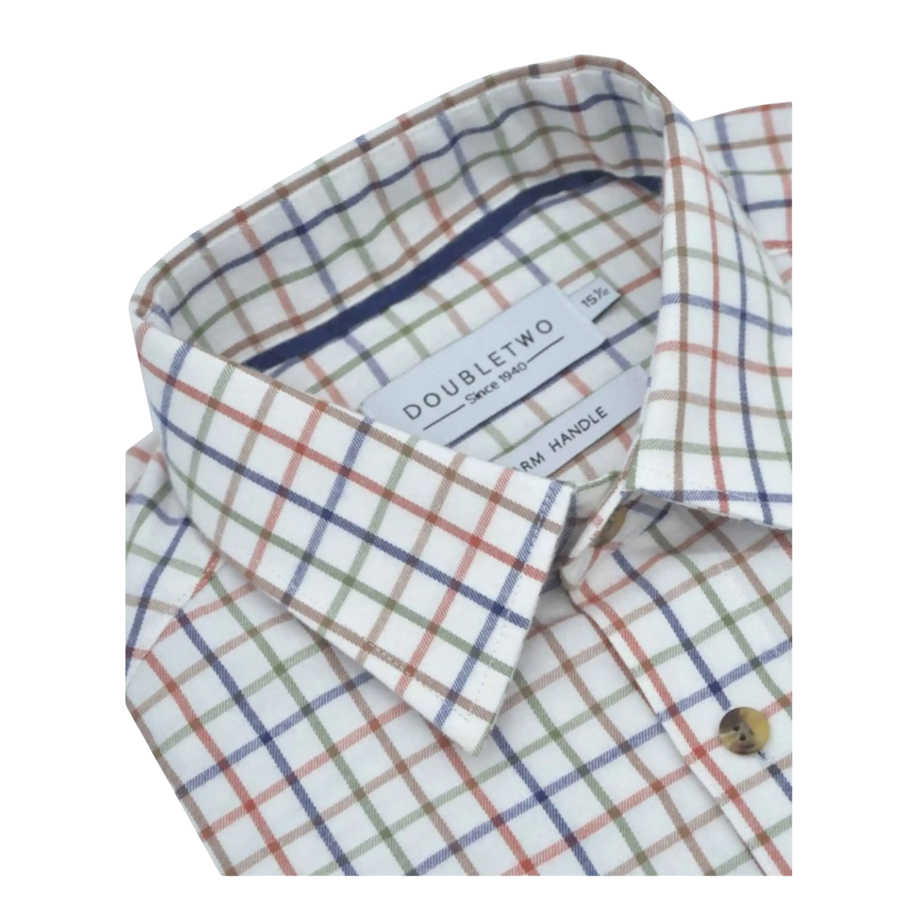 Double Two Tattersall Long Sleeves Brushed Cotton Neat Check Shirt