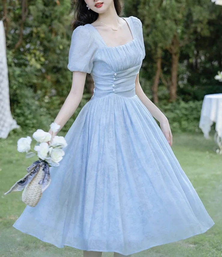 Edith 50s Blue Vintage-Style Dress