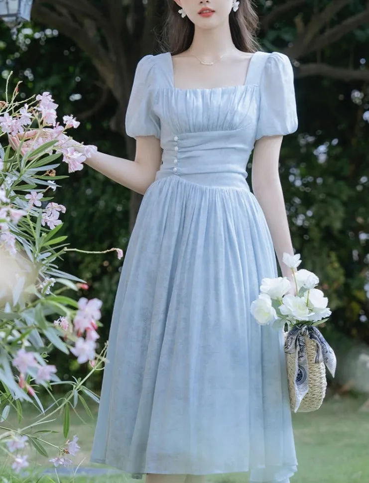 Edith 50s Blue Vintage-Style Dress