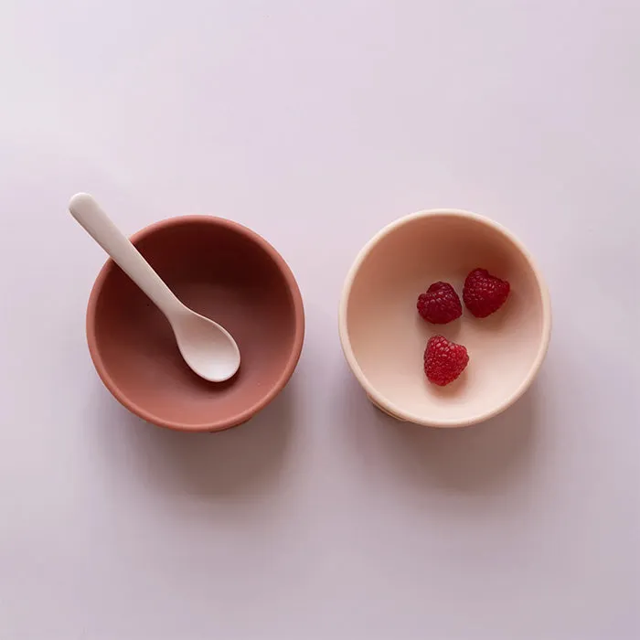 Ekobo Spoon Set Blush Pink and Terracotta Brown