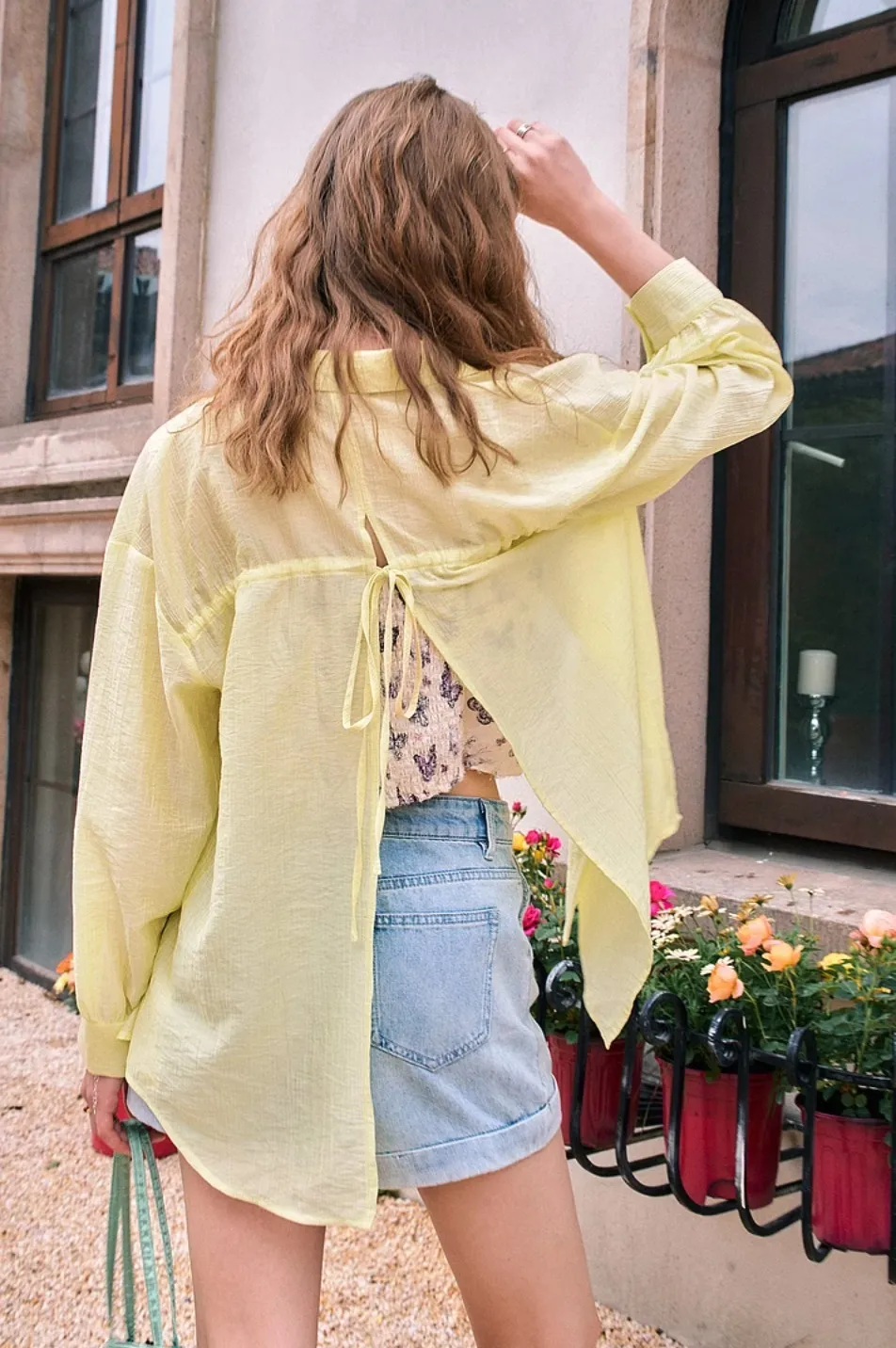 ELF SACK  |Casual Style Chiffon Blended Fabrics Street Style