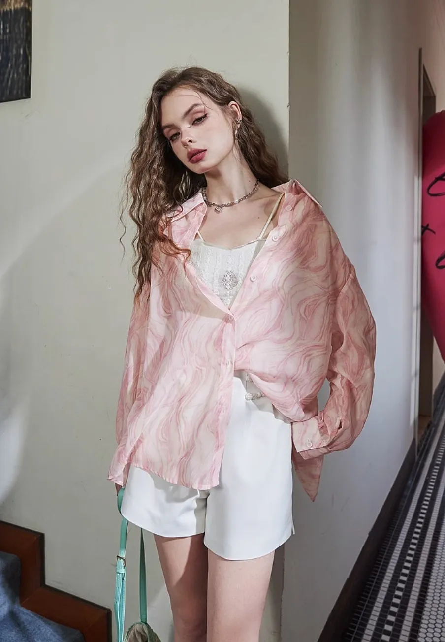 ELF SACK  |Casual Style Chiffon Blended Fabrics Street Style