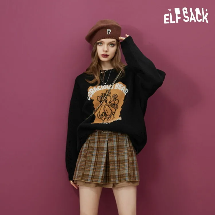 ELF SACK  |Street Style V-neck & Crew neck