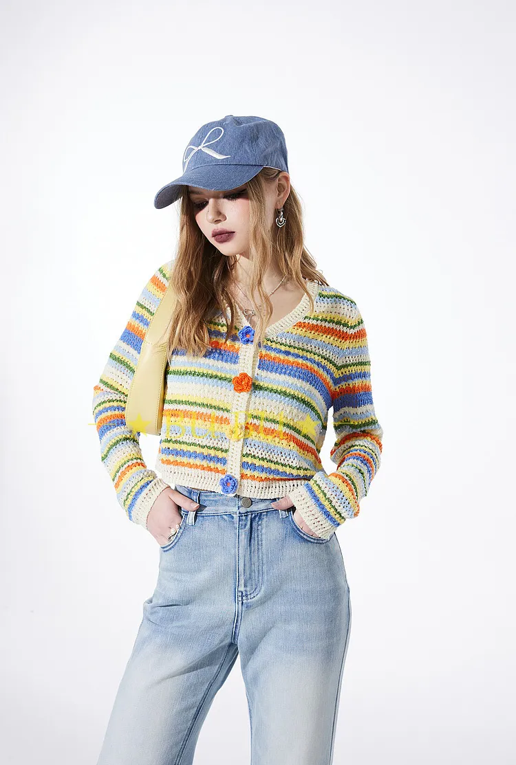 ELF SACK  |Stripes Casual Style Blended Fabrics Long Sleeves