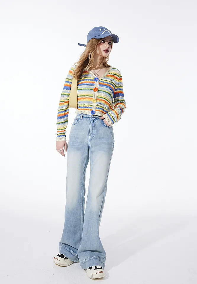 ELF SACK  |Stripes Casual Style Blended Fabrics Long Sleeves