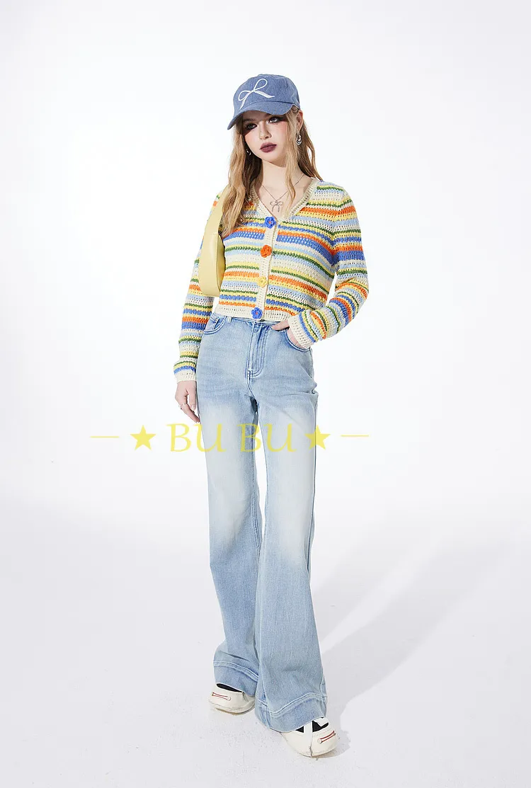 ELF SACK  |Stripes Casual Style Blended Fabrics Long Sleeves