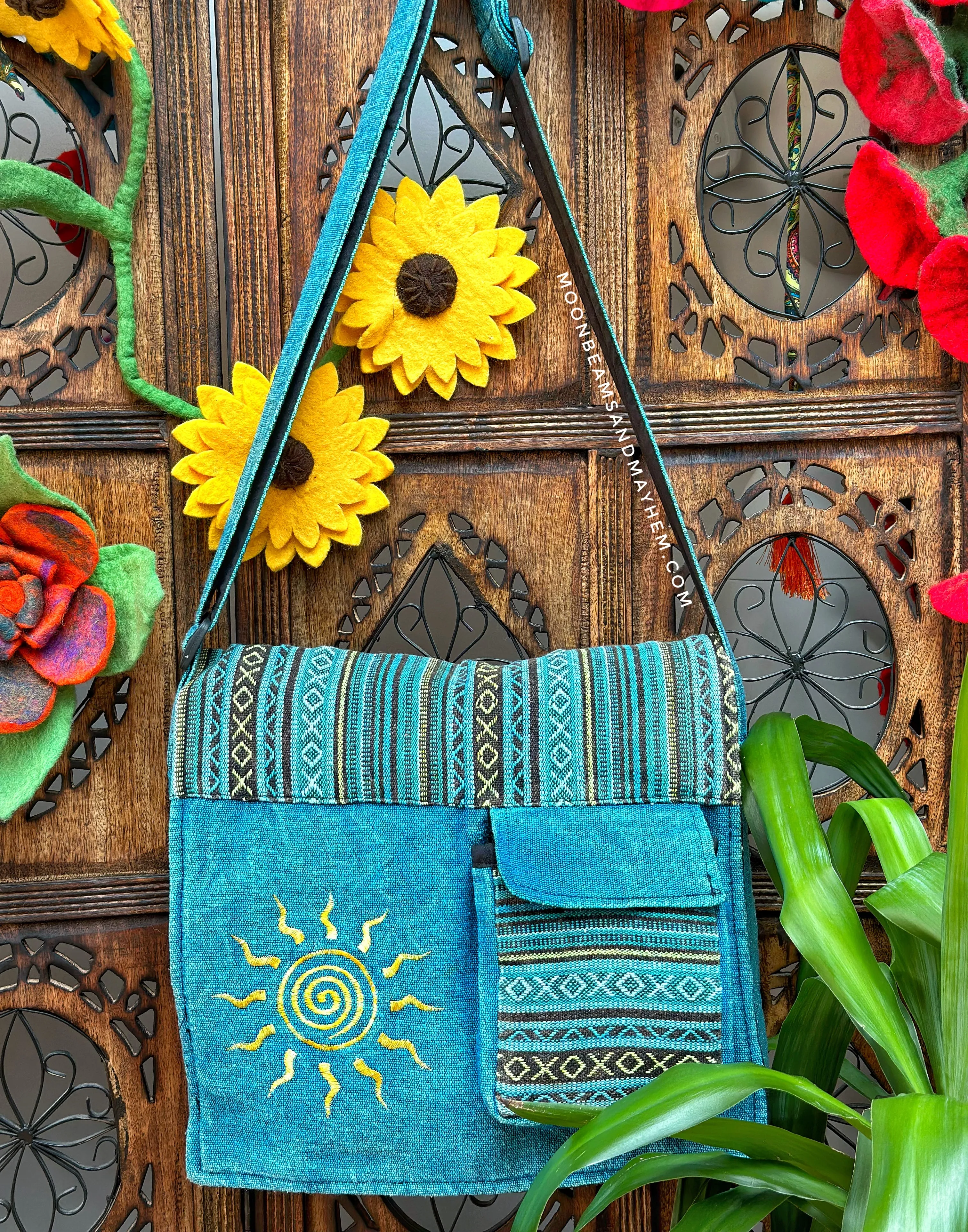 ENCHANTING BLUE SUN SATCHEL BAG