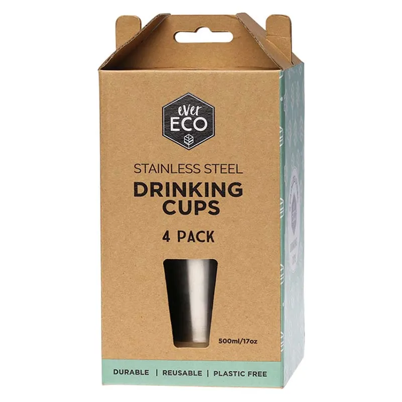 Ever Eco Stainless Steel Drinking Cups - 4 pack