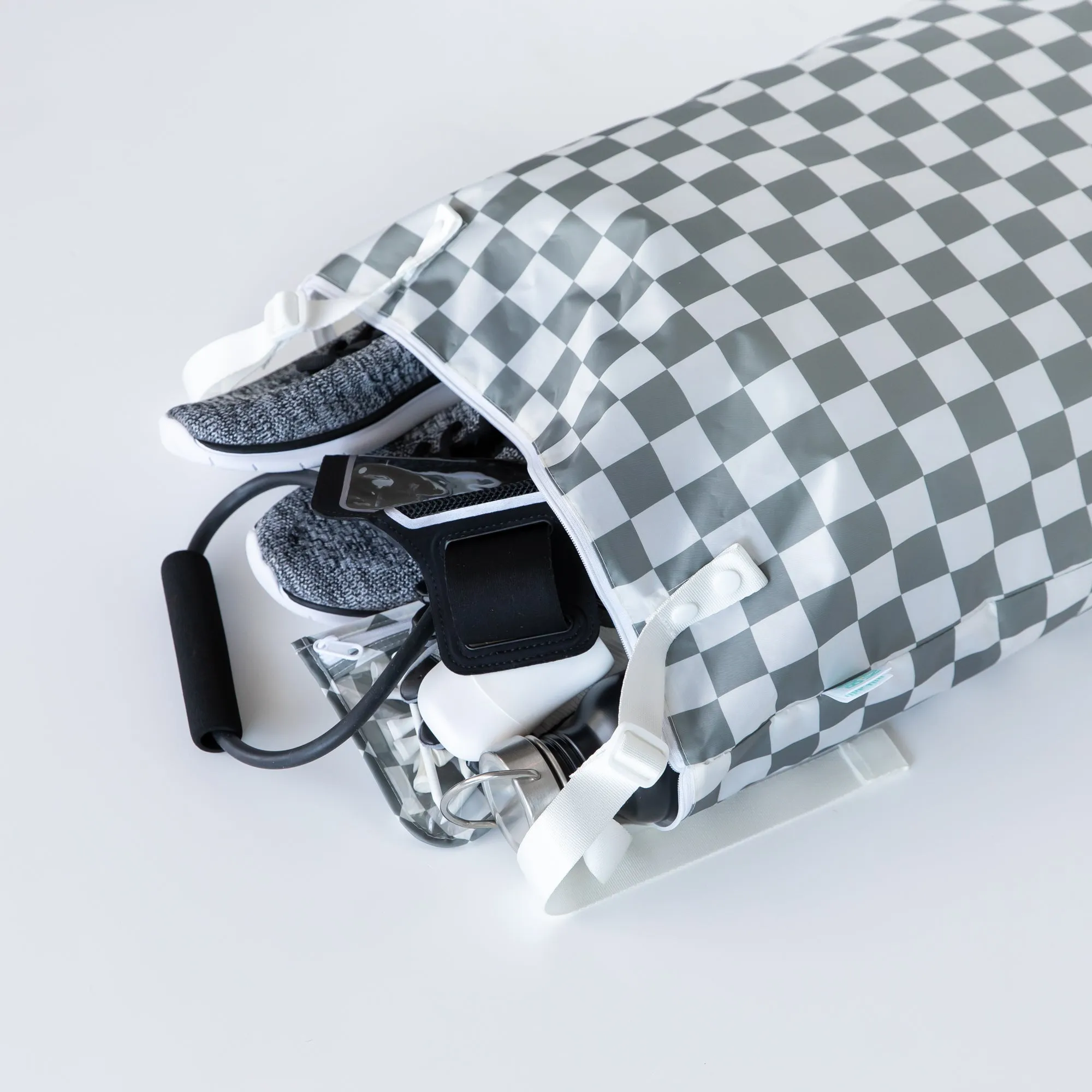 Extra Large Wet Bag: Charcoal Check