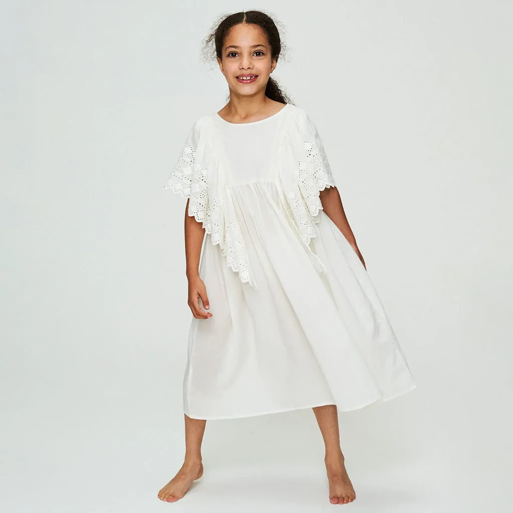 Faune Child Hibiscus Dress Vintage White