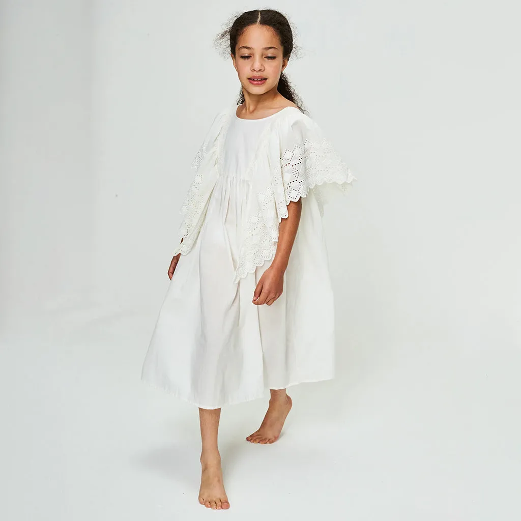 Faune Child Hibiscus Dress Vintage White