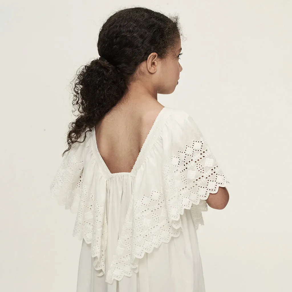 Faune Child Hibiscus Dress Vintage White