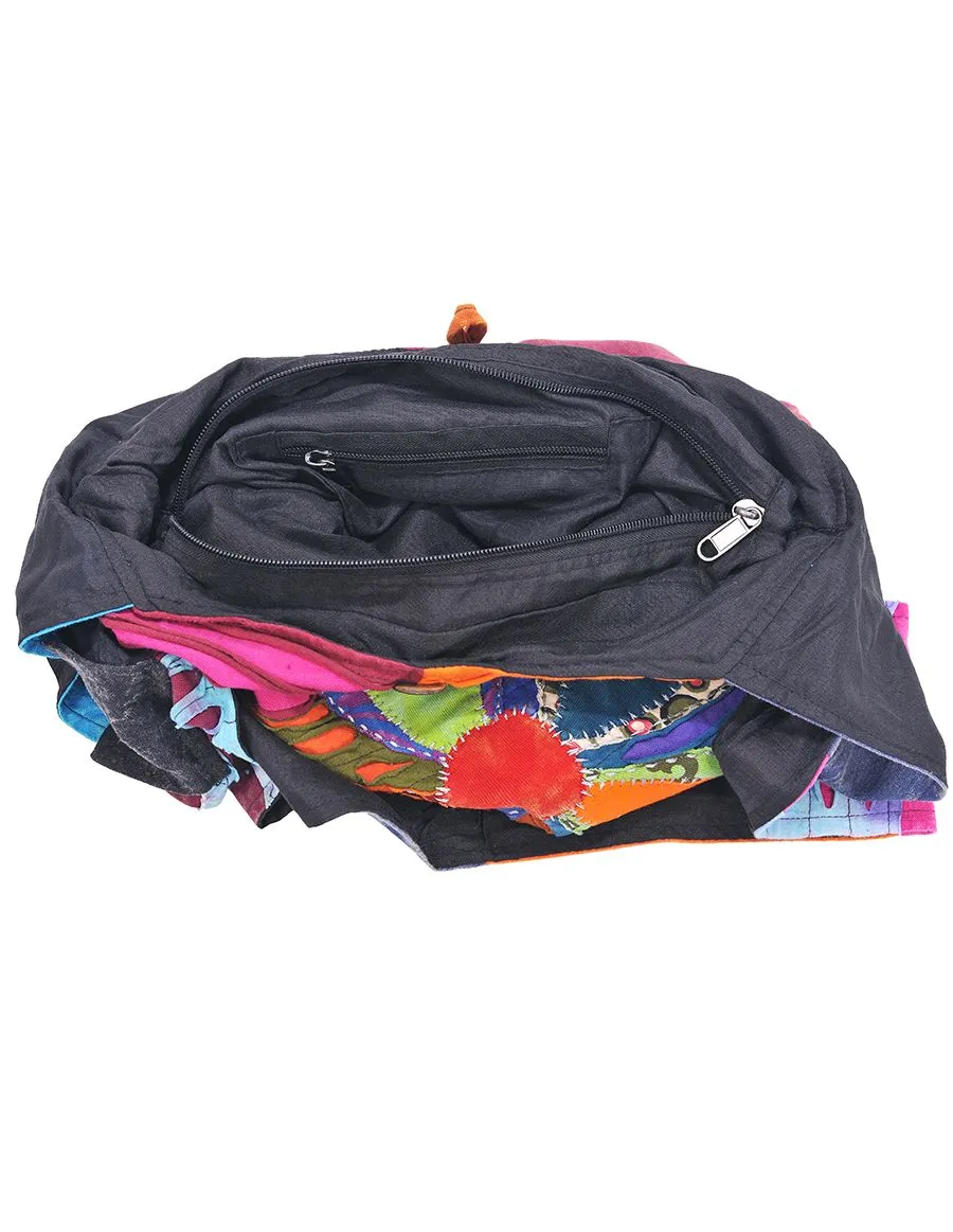 Flower Applique Hobo Bag