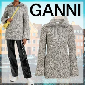 Ganni  |Casual Style Unisex Street Style Long Sleeves Logo