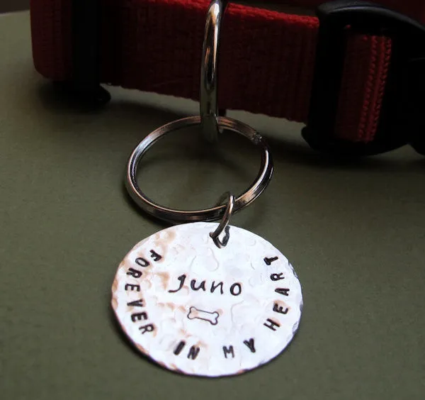 Hand Stamped Name ID Tag Keychain Charm