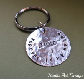 Hand Stamped Name ID Tag Keychain Charm