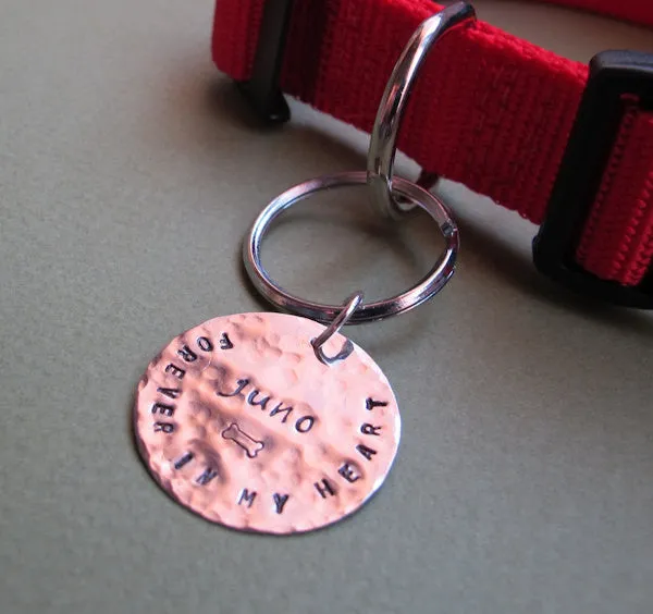 Hand Stamped Name ID Tag Keychain Charm