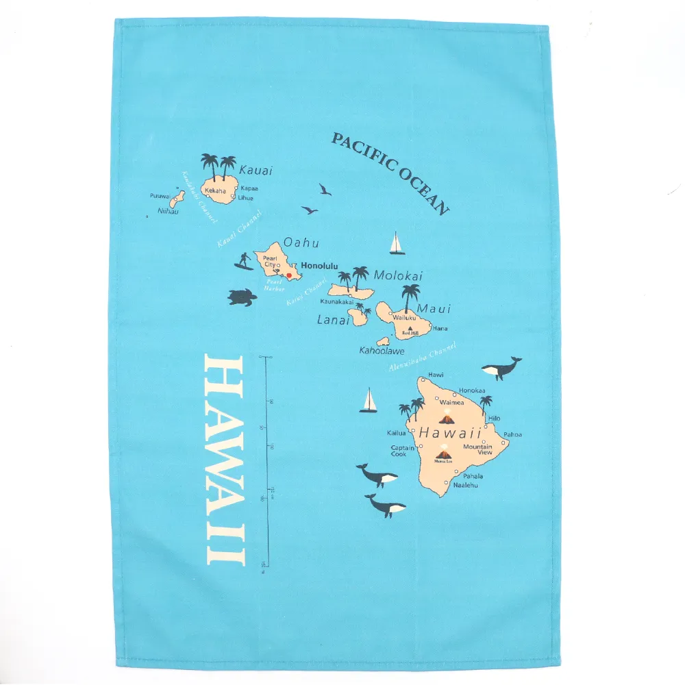 Hawaii Map Tea Towel