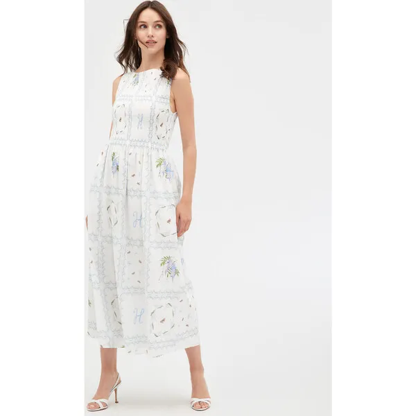 Hill House Home Women's Cosima Nap Dress, Floral Patchwork White