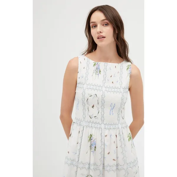 Hill House Home Women's Cosima Nap Dress, Floral Patchwork White