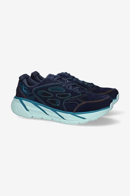 Hoka shoes Clifton L Embroidery navy blue color