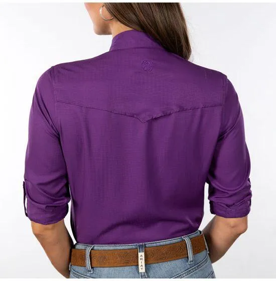 Hooey Women’s Sol Petunia Purple Snap Up Long Sleeve Western Shirt HT1766PL