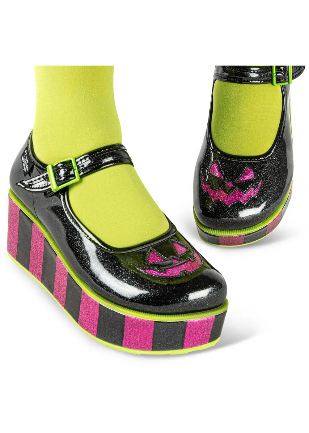 Hot Chocolate Design Halloween Platform Shoes Black