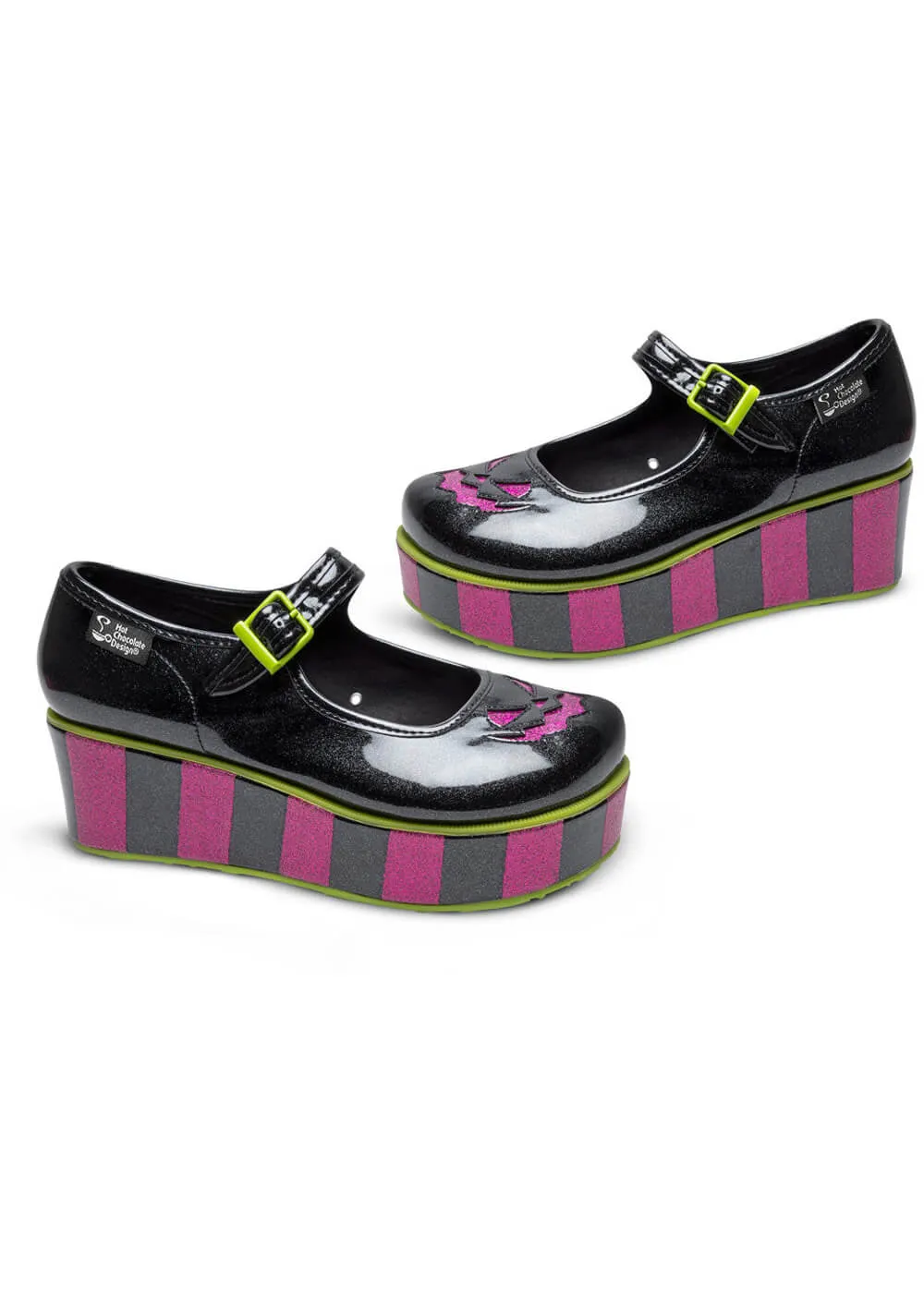 Hot Chocolate Design Halloween Platform Shoes Black