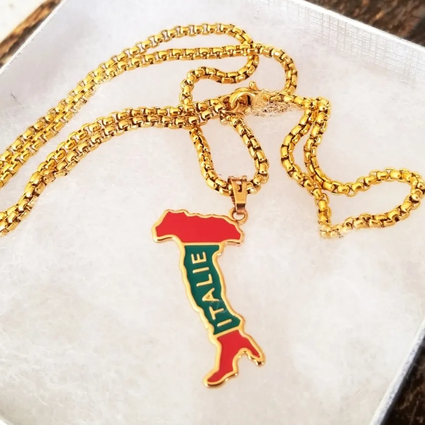 Italy Map Necklace