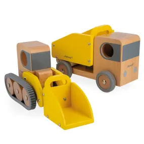 Janod Dump Truck & Bulldozer