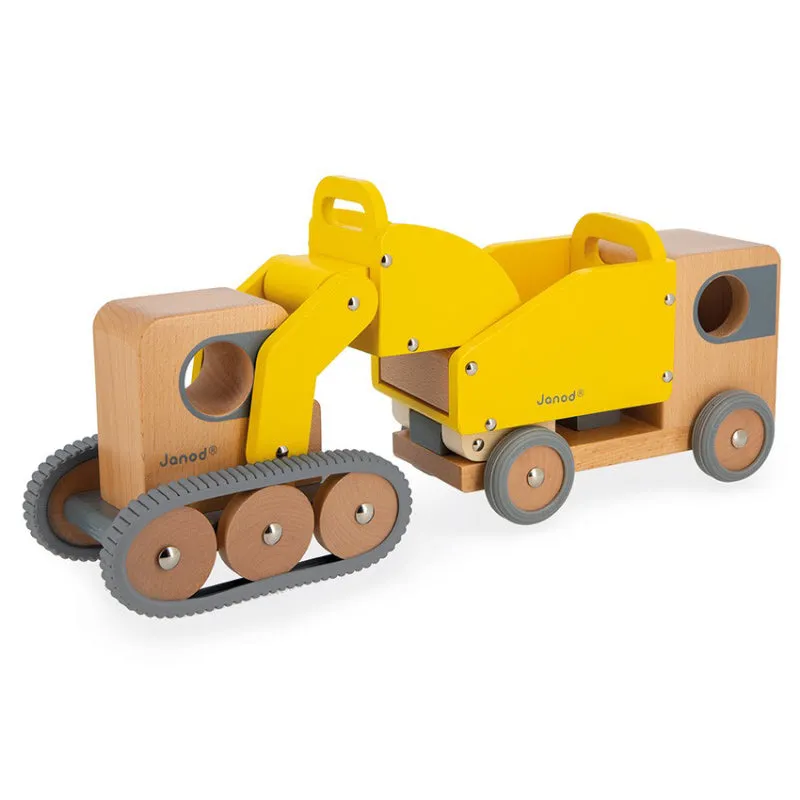 Janod Dump Truck & Bulldozer